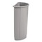 Rubbermaid Commercial 21 Gallon Plastic Half-Round Untouchable Waste Container - Gray